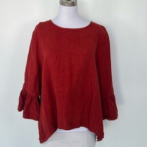 EUC! Bryn Walker Fran Tunic Top Light Linen Women's XL EUC!